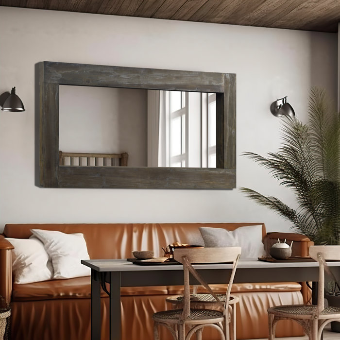 Steelside™ Moura Rectangle Solid Wood Mirror & Reviews Wayfair